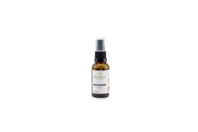 Raumspray Bergzauber in brauner Flasche
